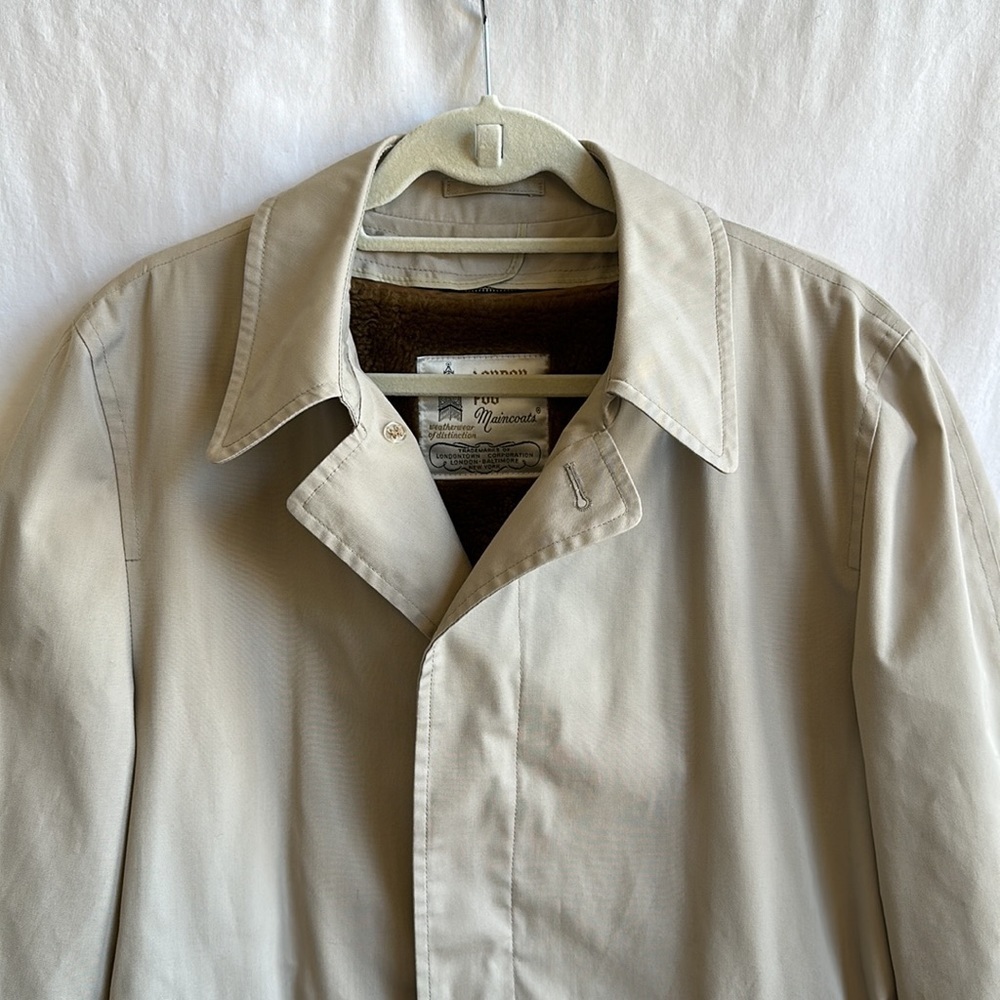 London Fog vintage classic beige coat with zip-in cold weather liner, 42 Reg - Picture 2 of 9